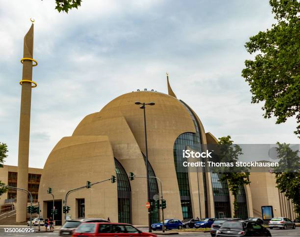 Mosque In Cologne Ehrenfeld Cloudy Sky Stock Photo - Download Image Now - Mosque, Cologne, Cupola