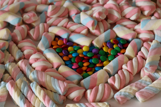 istock The image shows several sweets, which together form a beautiful heart to decorate a table. 1250062462