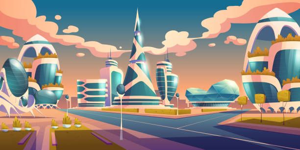 Future City Futuristic Buildings With Glass Facade Stock Illustration - Download Image Now - City, Futuristic, Town - iStock Future City Futuristic Buildings With Glass Facade Stock Illustration - Download Image Now - City, Futuristic, Town - iStock