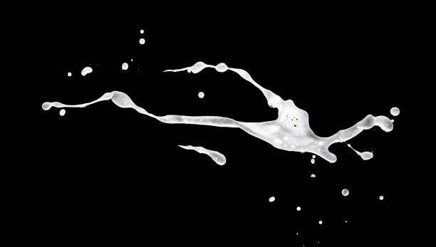 istock White bubble foam splash with water splash on a black background. 1250065471