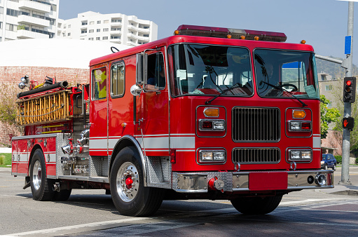 Los Angeles; USA; blue light; brand; deployment; fire; fire brigade; fire truck; california; rescue;