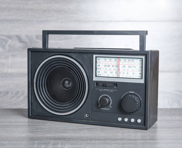 istock Vintage radio on wood table 1250065680