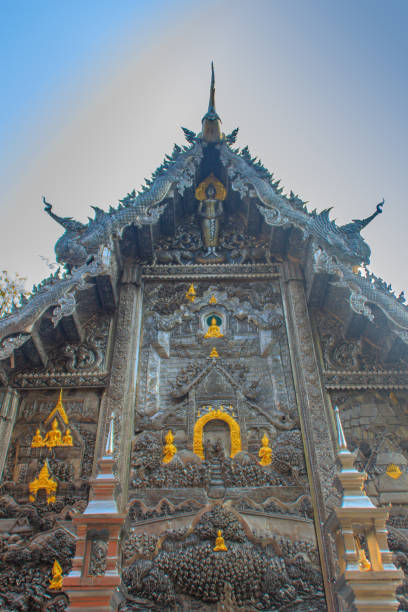 istock Amazing world's first silver sanctuary at Wat Sri Suphan, Chiang Mai, Thailand. Wat Srisuphan also known as the Silver Temple because of its impressive hand crafted silver ordination hall decoration. 1250068449