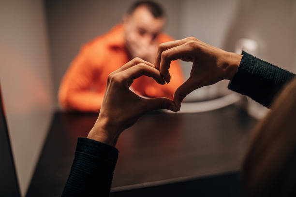 istock Young woman and her husband in visiting room 1250069508