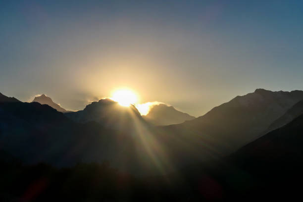 istock Thorung Phedi - A view on first sunbeams in Himalayas 1250070006