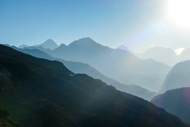 istock Thorung Phedi - A view on first sunbeams in Himalayas 1250070122