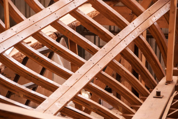 The detail of Boat Hull Construction Workshop
