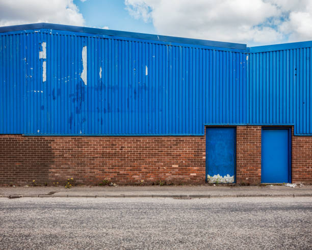 istock Old industrial warehouse buildings 1250077188