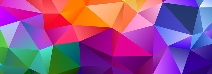 Colorful Blend Rainbow Trendy Low Poly BG Design