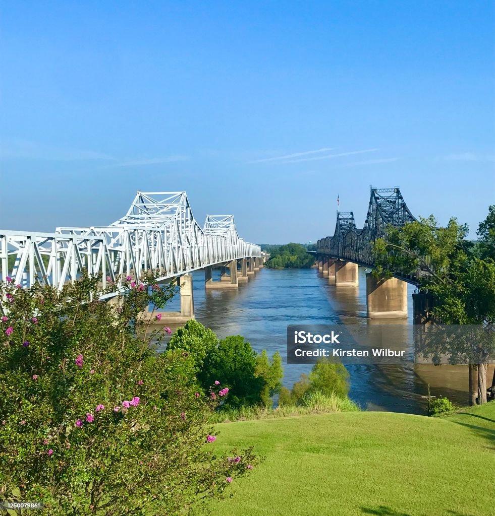 Vicksburg Bridge Vicksburg Bridge across the Mississippi River. Vicksburg Stock Photo