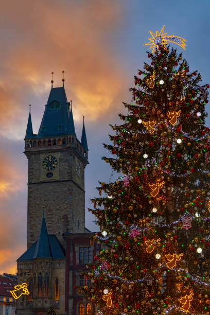 Christmas tree on Old Town Square in Prague, Czech Republic