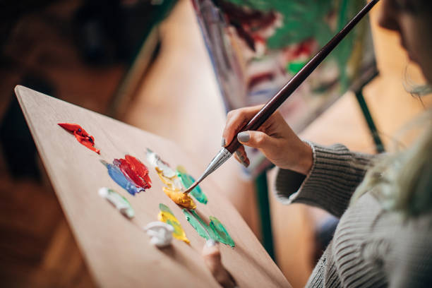 istock Different colors on artist's palette 1250088531