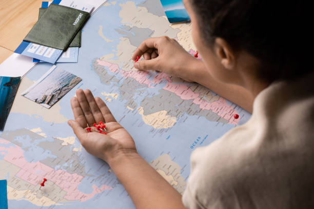 istock Marking places for travel 1250095360