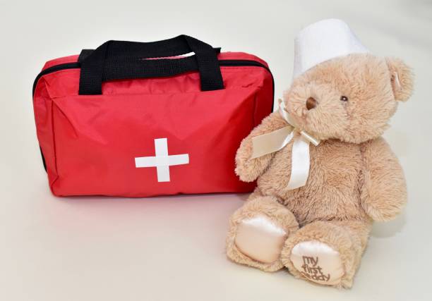 istock First aid kit and supplies with simple background for display and example 1250103379