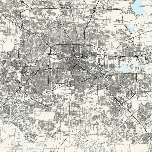 Vector illustration of Houston, Texas Vector Map