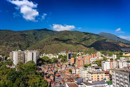 Panoramic view of El Avila at sunset. Caracas, Venezuela