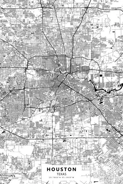 Vector illustration of Houston, Texas Vector Map
