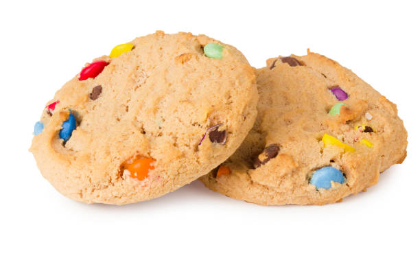istock Chocolate chip cookies isolated on white background. Sweet biscuits 1250114386
