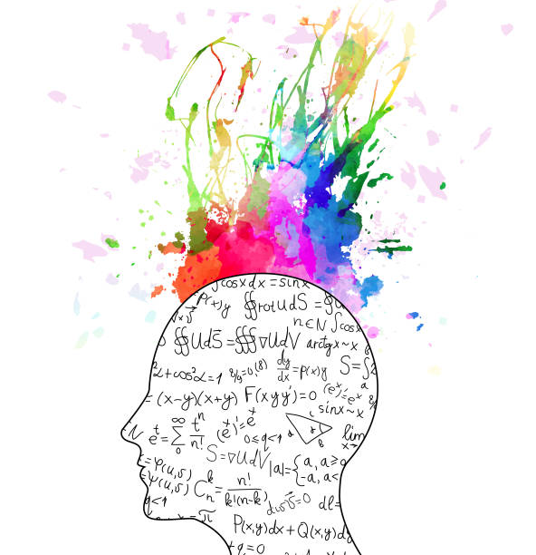 Left/right brain theory Left/right brain theory integral stock illustrations