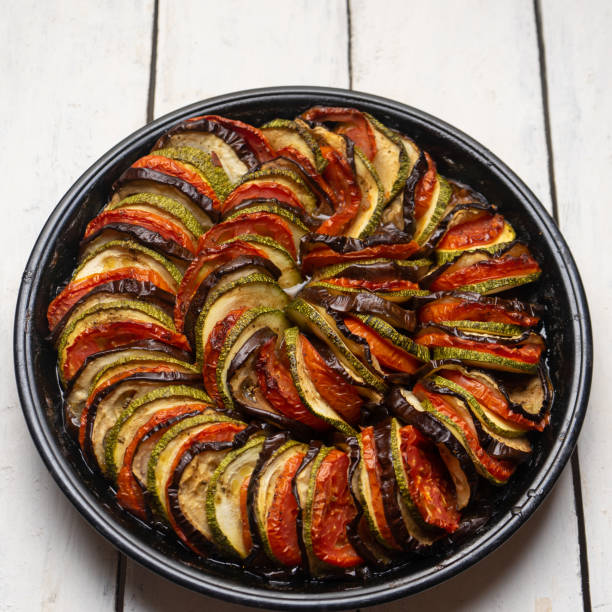 istock French baked ratatouille on white background 1250122012
