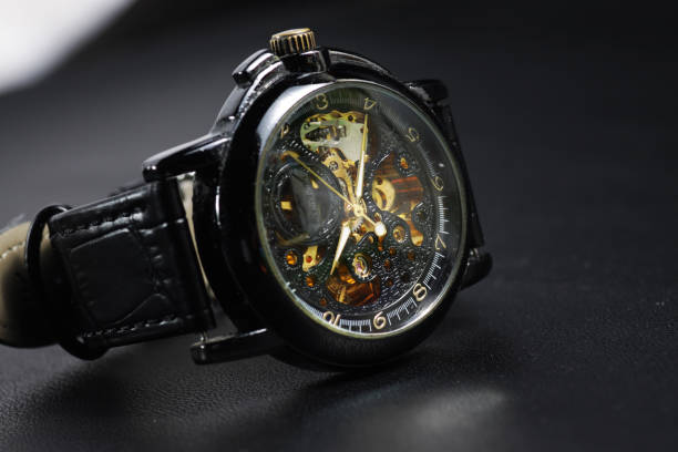 istock Black automatic self winding wristwatch 1250131770