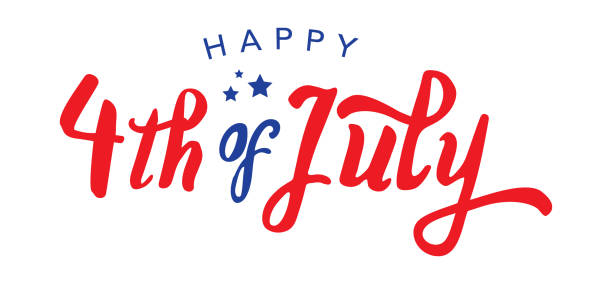 istock Happy 4th of July Handwriting Calligraphy Typography Lettering Vector Isolated on White Background for Greeting Card, Banner Text, Poster or Brochure 1250156735