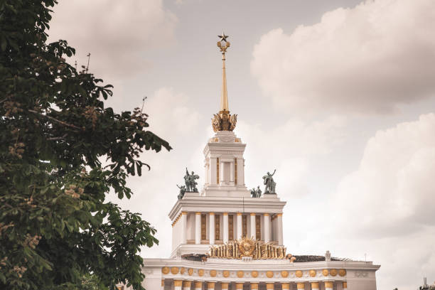 Pavilion No. 1 Central at VDNKh in Moscow in the summer
