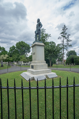 Lexington, Va, USA, June 14: Confederate general Stonewall Jackson grave and statue