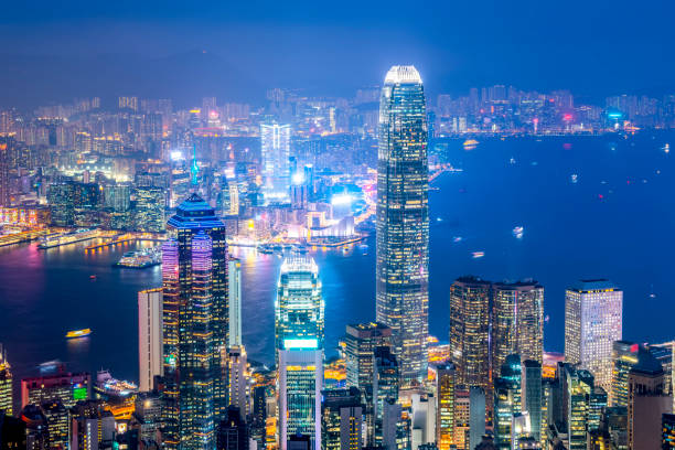 istock Shenzhen architectural landscape skyline panoramic night view 1250161291