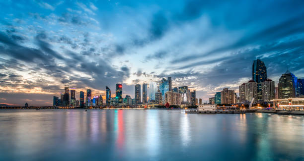 istock Qingdao Fushan Bay architectural landscape skyline 1250162097