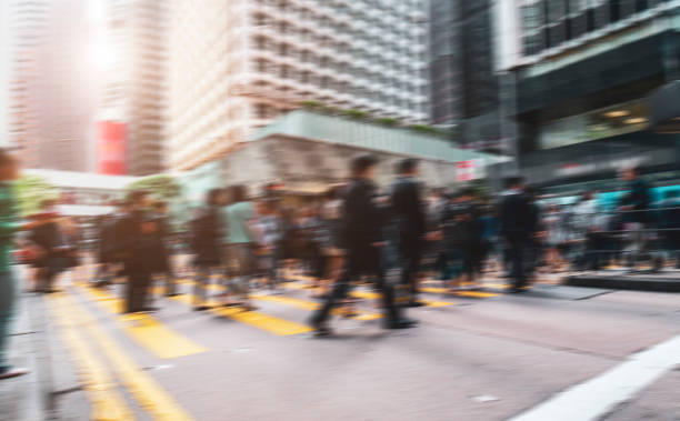 istock Fuzzy buildings and streets in Hong Kong 1250163010