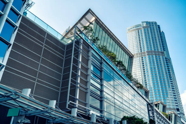 istock Looking up at modern architectural glass 1250163527
