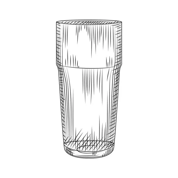 Vector illustration of Hand drawn Collin glass . Highball isolated on white background.