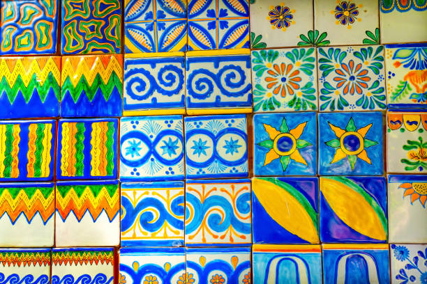 istock Colorful Talavera Ceramic Tiles Native Decorations Puebla Mexico 1250165483