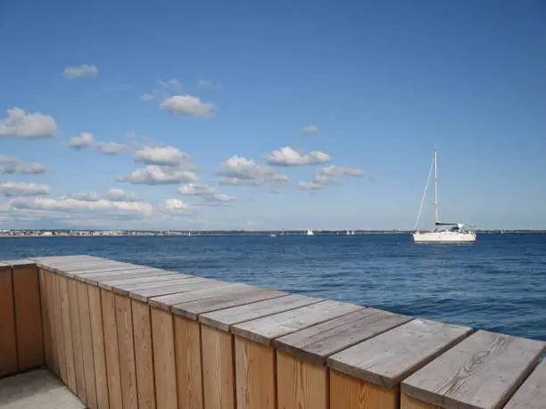 Sea coast  Balustrade Limit hedge made of woodenplanks