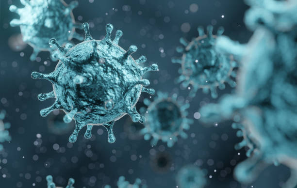 istock coronavirus 2019-ncov flu outbreak, microscopic view of floating influenza virus cells, SARS pandemic risk concept 1250170448