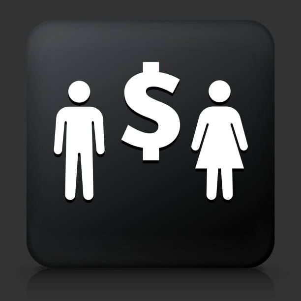 istock Man and Woman with Dollar Sign Money Icon 1250171501
