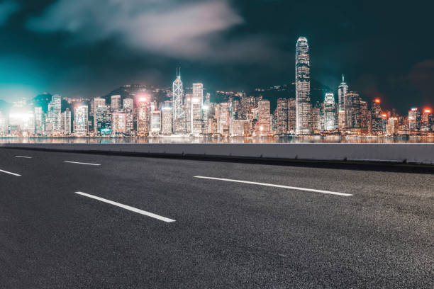 istock Road surface and urban architectural landscape 1250172498
