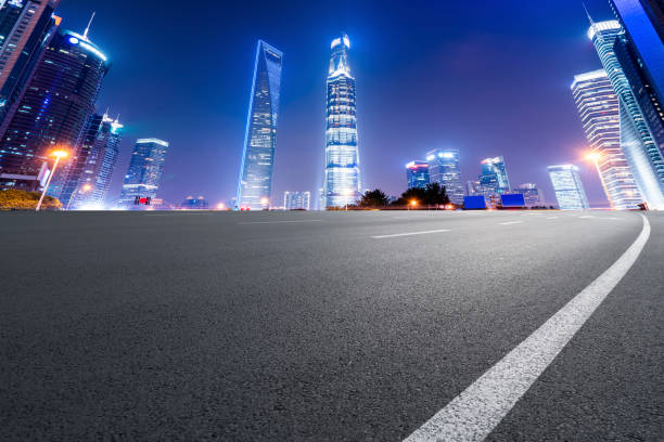 istock Road surface and urban architectural landscape 1250172578
