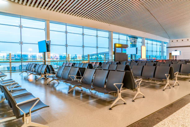 Inside view of airport waiting hall