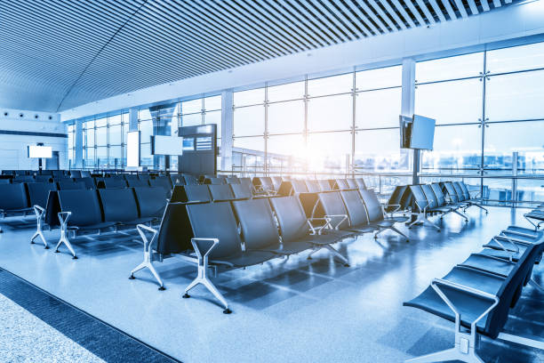 istock Inside view of airport waiting hall 1250179428