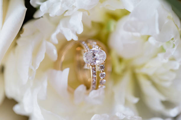 istock Wedding Engagement Ring in Flower 1250180731