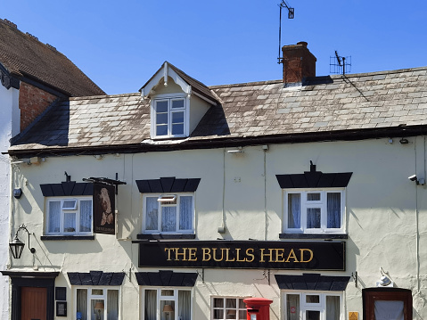 June 17th. 2020. Houses Bidford in avon village Warwickshire Midlands England UK - It is a warm sunny day in early summer and there are no recognisable people in the picture. The Bulls Head Pub.