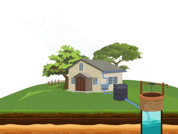 Rain Water Harvesting Stock Illustration - Download Image Now - Rain,  Harvesting, House - iStock