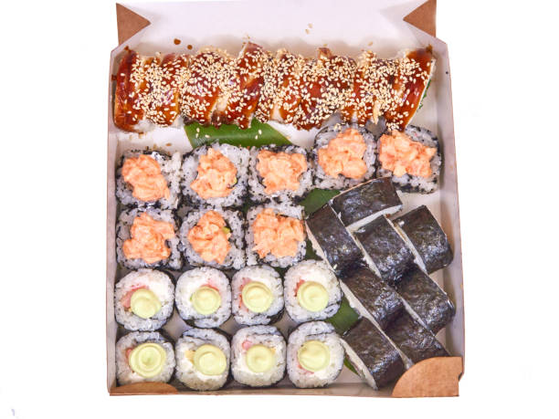istock Set of Sushi rolls in the box 1250188326
