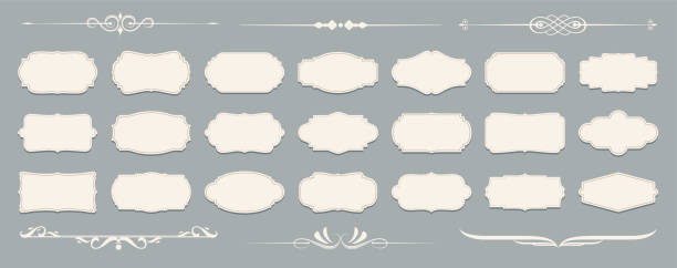 Set of luxury vintage frames, collection of retro labels, badges and banners vector decorative elements Set of luxury vintage frames, collection of retro labels, badges and banners vector decorative elements rococo stock illustrations