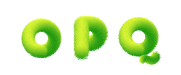 istock Set of High Quality 3D Shaggy Letter O P Q on White Background . Isolated Vector Element 1250195723