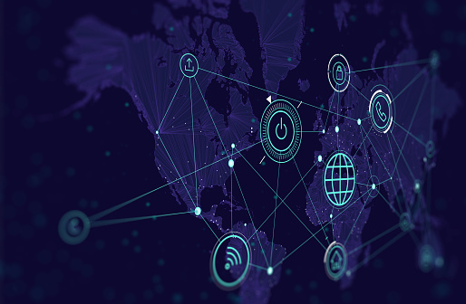 Communication Distribution Map Communications Network Map Of The World Data Process Activity Wireless ...