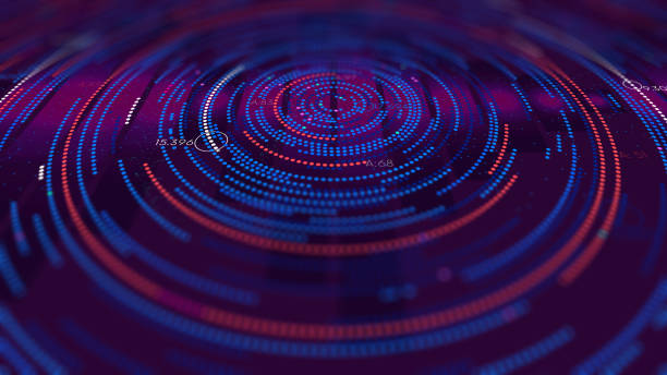 istock Futuristic infographics background, analytical spiral of information, monitor screen in perspective 1250198834