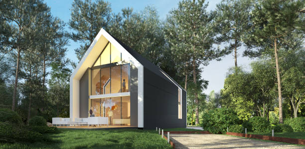 istock Modern pitched roof house in nature 1250200089